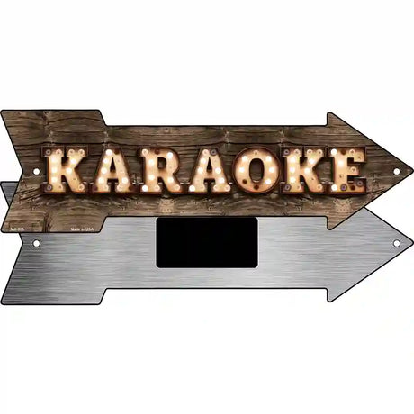 Karaoke Bulb Letters Novelty Metal Arrow Sign 8" x 2.25" (MA)