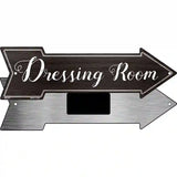 Dressing Room Corner Novelty Metal Arrow Sign 8" x 2.25" (MA)