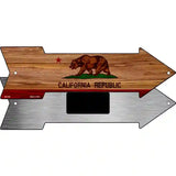 California State Flag Novelty Metal Arrow Sign 8" x 2.25" (MA)