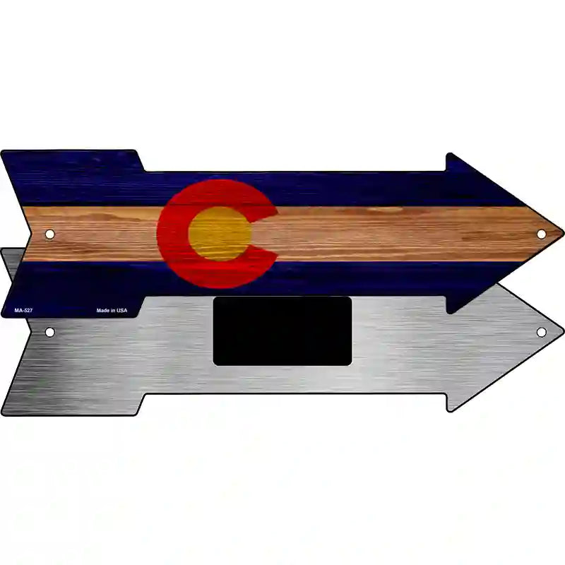 Colorado State Flag Novelty Metal Arrow Sign 8" x 2.25" (MA)