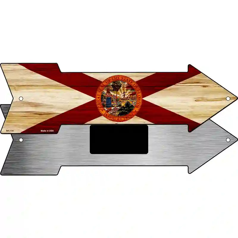 Florida State Flag Novelty Metal Arrow Sign 8" x 2.25" (MA)