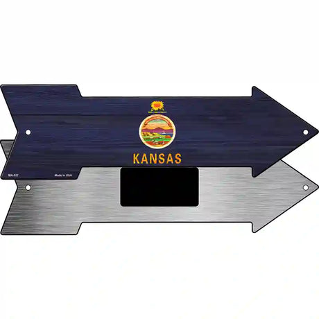 Kansas State Flag Novelty Metal Arrow Sign 8" x 2.25" (MA)