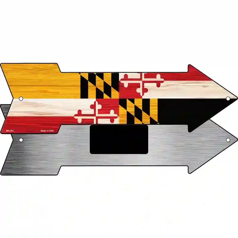 Maryland State Flag Novelty Metal Arrow Sign 8" x 2.25" (MA)