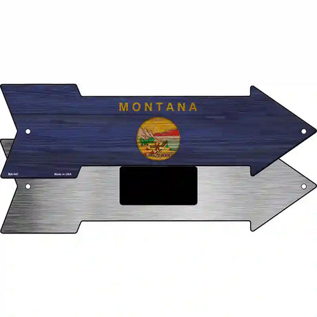 Montana State Flag Novelty Metal Arrow Sign 8" x 2.25" (MA)