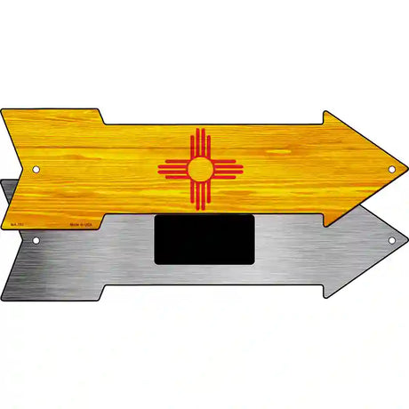 New Mexico State Flag Novelty Metal Arrow Sign 8" x 2.25" (MA)