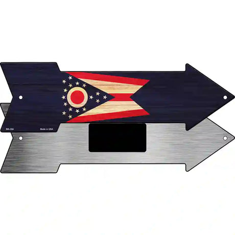 Ohio State Flag Novelty Metal Arrow Sign 8" x 2.25" (MA)