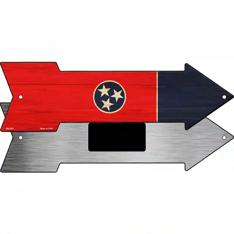 Tennessee State Flag Novelty Metal Arrow Sign 8" x 2.25" (MA)