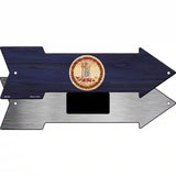 Virginia State Flag Novelty Metal Arrow Sign 8" x 2.25" (MA)