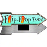 Orange Flip Flop Zone Novelty Metal Arrow Sign 8" x 2.25" (MA)