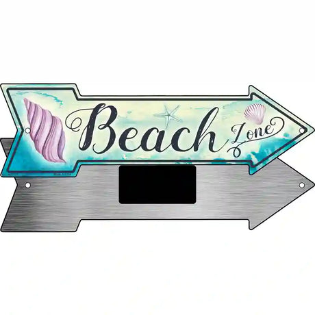 Beach Zone Novelty Metal Arrow Sign 8" x 2.25" (MA)