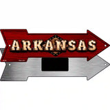 Arkansas Bulb Lettering With State Flag Novelty Metal Arrow Sign 8" x 2.25" (MA)