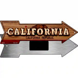 California Bulb Lettering With State Flag Novelty Metal Arrow Sign 8" x 2.25" (MA)