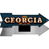 Georgia Bulb Lettering With State Flag Novelty Metal Arrow Sign 8" x 2.25" (MA)