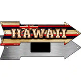 Hawaii Bulb Lettering With State Flag Novelty Metal Arrow Sign 8" x 2.25" (MA)