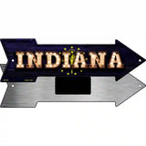 Indiana Bulb Lettering With State Flag Novelty Metal Arrow Sign 8" x 2.25" (MA)