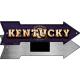 Kentucky Bulb Lettering With State Flag Novelty Metal Arrow Sign 8" x 2.25" (MA)