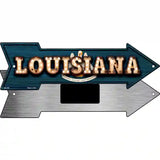 Louisiana Bulb Lettering With State Flag Novelty Metal Arrow Sign 8" x 2.25" (MA)