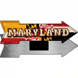 Maryland Bulb Lettering With State Flag Novelty Metal Arrow Sign 8" x 2.25" (MA)