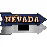 Nevada Bulb Lettering With State Flag Novelty Metal Arrow Sign 8" x 2.25" (MA)