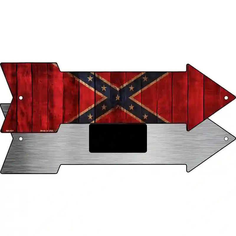 Confederate Flag Novelty Metal Arrow Sign 8" x 2.25" (MA)