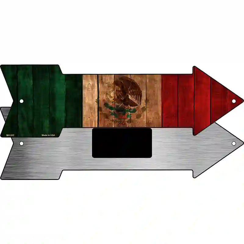 Mexico Flag Novelty Metal Arrow Sign 8" x 2.25" (MA)