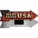 Made in the USA Bulb Letters American Flag Novelty Metal Arrow Sign 8" x 2.25" (MA)