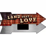 Land That I Love Bulb Letters American Flag Novelty Metal Arrow Sign 8" x 2.25" (MA)