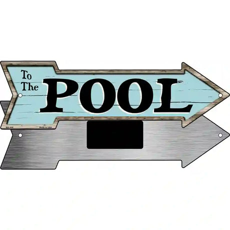 To The Pool Novelty Metal Arrow Sign 8" x 2.25" (MA)