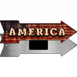 America Bulb Lettering Novelty Metal Arrow Sign 8" x 2.25" (MA)