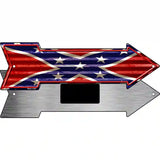 Confederate Flag Corrugated Novelty Metal Arrow Sign 8" x 2.25" (MA)