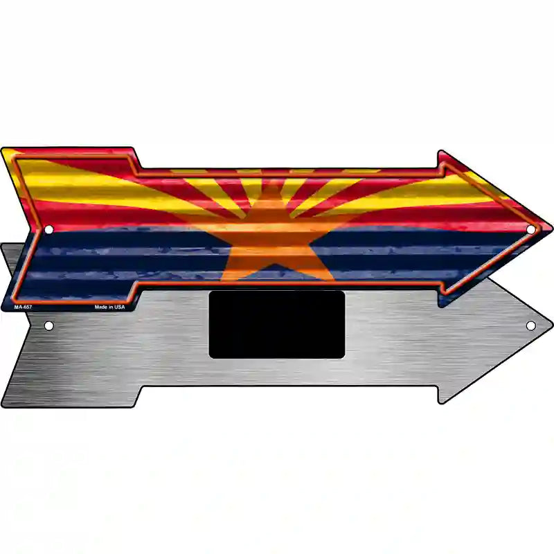 Arizona Flag Novelty Metal Arrow Sign 8" x 2.25" (MA)