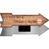 Never Met A Cupcake I Hated Novelty Metal Arrow Sign 8" x 2.25" (MA)