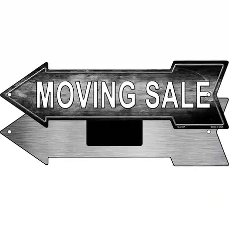 Moving Sale Left Novelty Metal Arrow Sign 8" x 2.25" (MA)