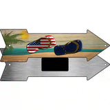 US and Alaska Flag Flip Flop Novelty Metal Arrow Sign 8" x 2.25" (MA)