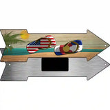 US and Colorado Flag Flip Flop Novelty Metal Arrow Sign 8" x 2.25" (MA)