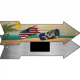 US and Connecticut Flag Flip Flop Novelty Metal Arrow Sign 8" x 2.25" (MA)