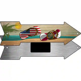 US and Florida Flag Flip Flop Novelty Metal Arrow Sign 8" x 2.25" (MA)