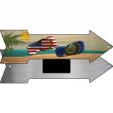 US and Idaho Flag Flip Flop Novelty Metal Arrow Sign 8" x 2.25" (MA)