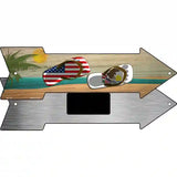 US and Illinois Flag Flip Flop Novelty Metal Arrow Sign 8" x 2.25" (MA)