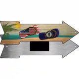 US and Kentucky Flag Flip Flop Novelty Metal Arrow Sign 8" x 2.25" (MA)