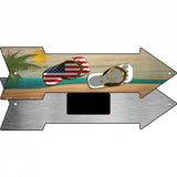 US and Rhode Island Flag Flip Flop Novelty Metal Arrow Sign 8" x 2.25" (MA)