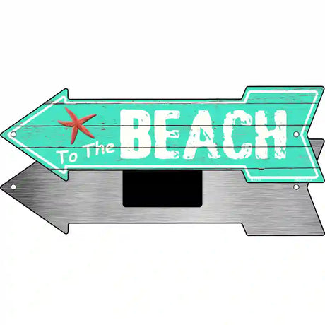 To The Beach Left Novelty Metal Arrow 8" x 2.25" (MA)