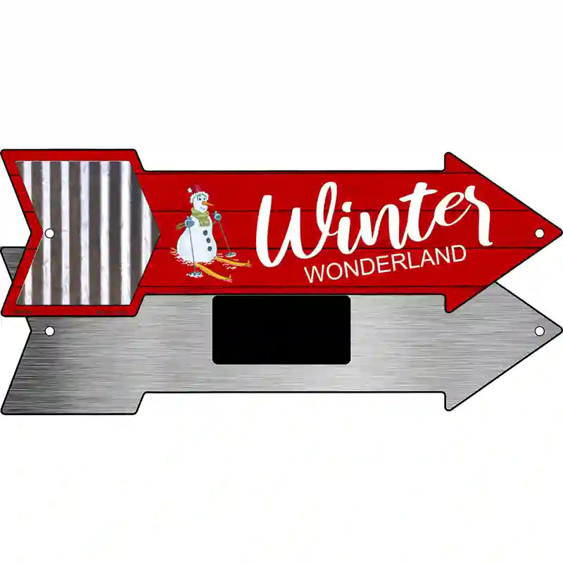 Winter Wonderland Novelty Metal Arrow Sign 8" x 2.25" (MA)