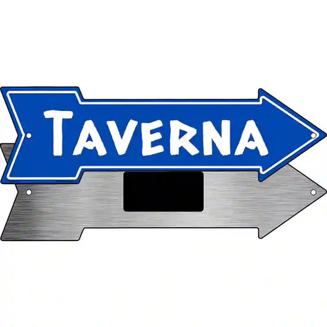 Taverna Blue Novelty Metal Arrow Sign 8" x 2.25" (MA)