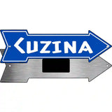 Cuzina Blue Novelty Metal Arrow Sign 8" x 2.25" (MA)