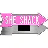 She Shack Pink Novelty Metal Arrow Sign 8" x 2.25" (MA)