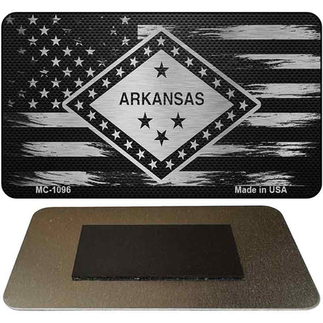 Arkansas Carbon Fiber Brushed Aluminum Novelty Metal Magnet MC-1096