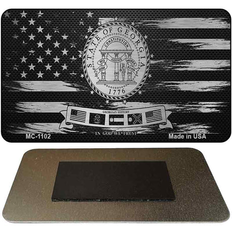 Georgia Carbon Fiber Brushed Aluminum Novelty Metal Magnet MC-1102