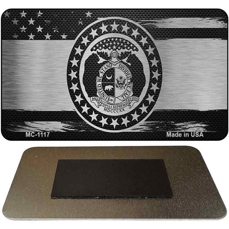 Missouri Carbon Fiber Brushed Aluminum Novelty Metal Magnet MC-1117