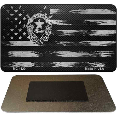 Nevada Carbon Fiber Brushed Aluminum Novelty Metal Magnet MC-1120